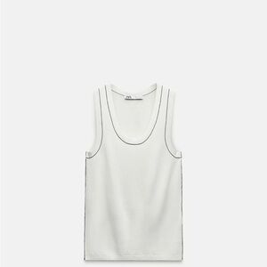 Zara Classic White Sleeveless Top